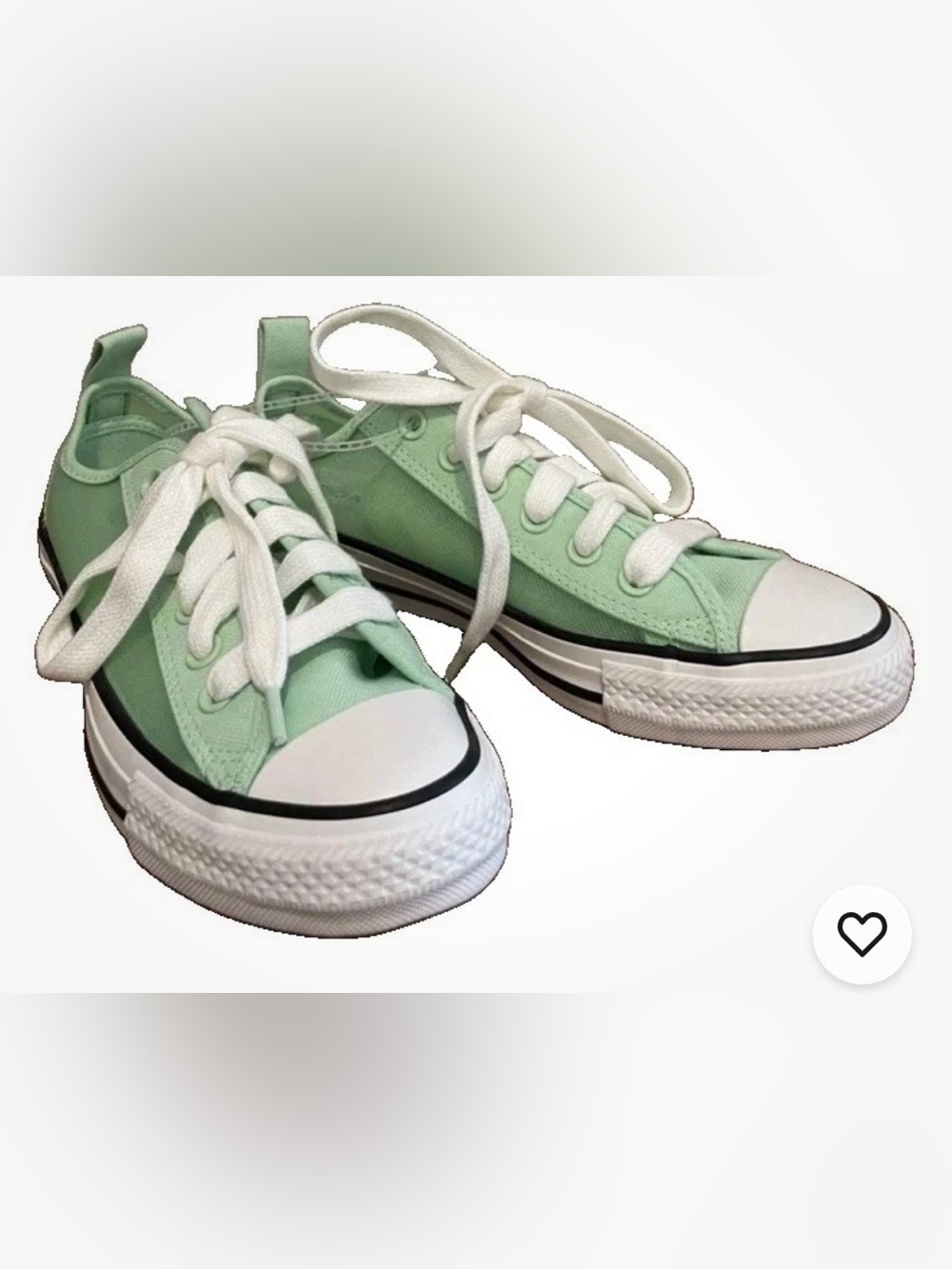 Converse mesh Low-Top Shoes Mint Green and White mesh Mens sz 6,5 , women’s 8.5